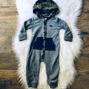 Warm fuzzy zip up with camo accents